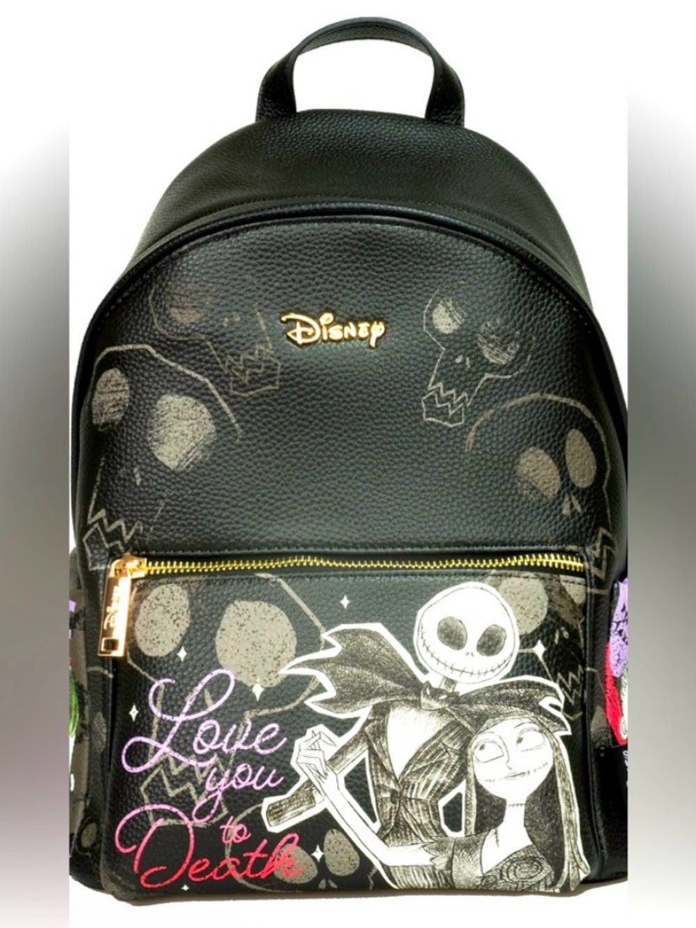 NWT Disney Nightmare Before Christmas Jack and Sally 12” Vegan Leather Backpack